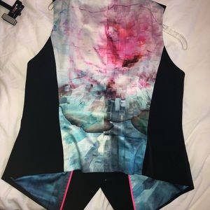 Ted Baker London black vest with floral pattern